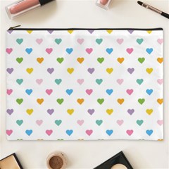 Small Multicolored Hearts Cosmetic Bag (xxxl) by SychEva