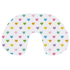 Small Multicolored Hearts Travel Neck Pillow by SychEva