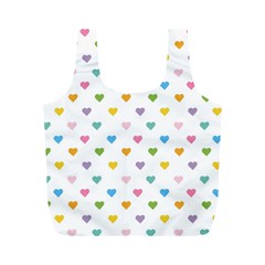 Small Multicolored Hearts Full Print Recycle Bag (m) by SychEva