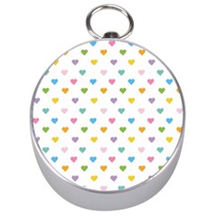 Small Multicolored Hearts Silver Compasses by SychEva