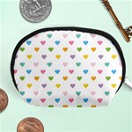 Small Multicolored Hearts Accessory Pouch (Medium) Front