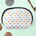 Small Multicolored Hearts Accessory Pouch (Medium) Back