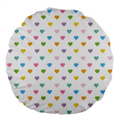 Small Multicolored Hearts Large 18  Premium Flano Round Cushions by SychEva