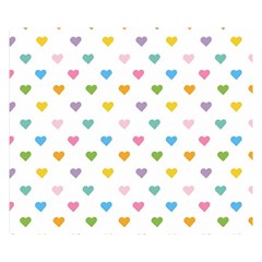 Small Multicolored Hearts Double Sided Flano Blanket (small)  by SychEva