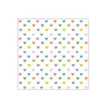 Small Multicolored Hearts Satin Bandana Scarf Front