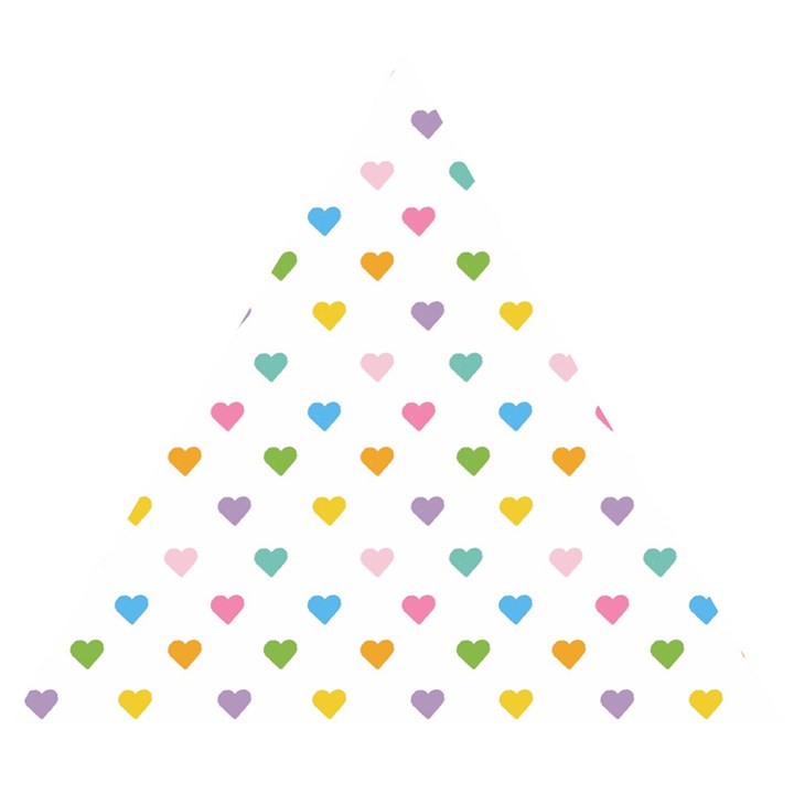 Small Multicolored Hearts Wooden Puzzle Triangle