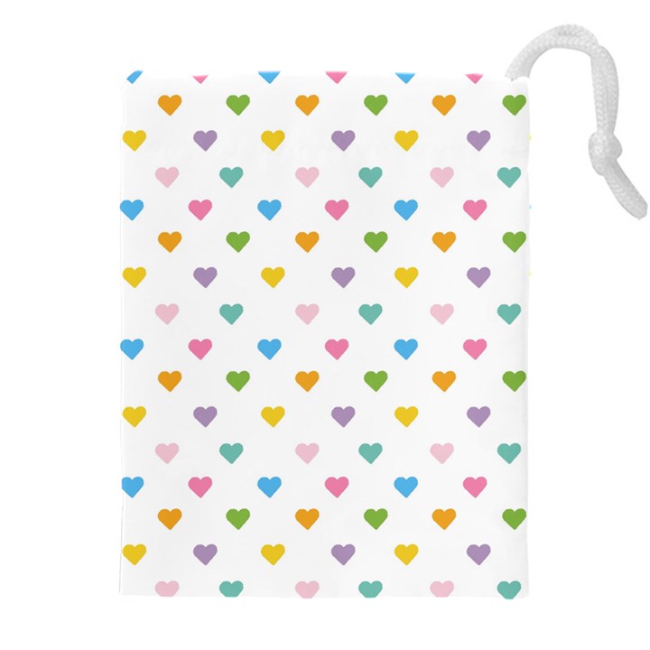 Small Multicolored Hearts Drawstring Pouch (5XL)