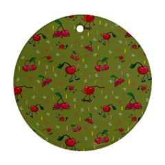 Red Cherries Athletes Ornament (round) by SychEva