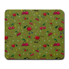 Red Cherries Athletes Large Mousepads by SychEva