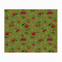 Red Cherries Athletes Small Glasses Cloth by SychEva