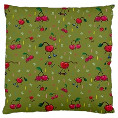 Red Cherries Athletes Large Cushion Case (two Sides) by SychEva