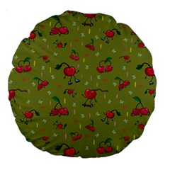 Red Cherries Athletes Large 18  Premium Round Cushions