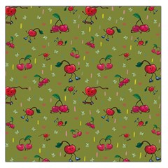 Red Cherries Athletes Large Satin Scarf (square) by SychEva