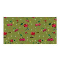 Red Cherries Athletes Satin Wrap by SychEva