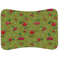 Red Cherries Athletes Velour Seat Head Rest Cushion by SychEva