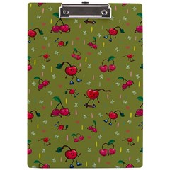 Red Cherries Athletes A4 Clipboard by SychEva