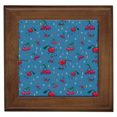 Red Cherries Athletes Framed Tile