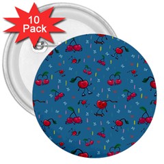 Red Cherries Athletes 3  Buttons (10 Pack)  by SychEva