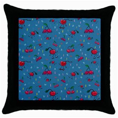 Red Cherries Athletes Throw Pillow Case (black) by SychEva