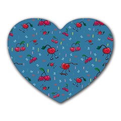 Red Cherries Athletes Heart Mousepads by SychEva