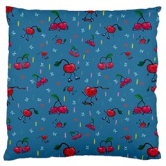 Red Cherries Athletes Large Cushion Case (two Sides) by SychEva