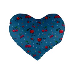 Red Cherries Athletes Standard 16  Premium Heart Shape Cushions by SychEva