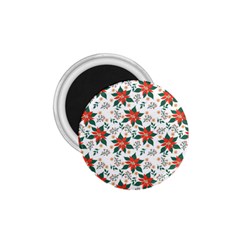 Large Christmas Poinsettias On White 1 75  Magnets by PodArtist