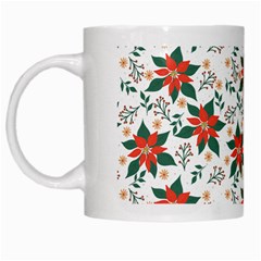 Large Christmas Poinsettias On White White Mugs by PodArtist