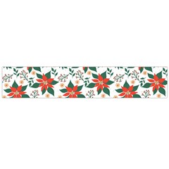 Large Christmas Poinsettias On White Large Flano Scarf  by PodArtist