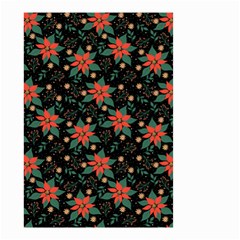 Large Christmas Poinsettias On Black Small Garden Flag (two Sides)