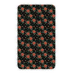 Medium Red Christmas Poinsettias On Black Memory Card Reader (rectangular) by PodArtist