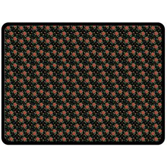 Small Red Christmas Poinsettias On Black Fleece Blanket (large)  by PodArtist