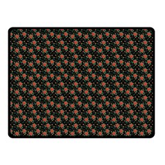 Small Red Christmas Poinsettias On Black Fleece Blanket (small) by PodArtist