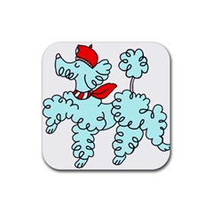 Doodle Poodle  Rubber Coaster (square) by IIPhotographyAndDesigns