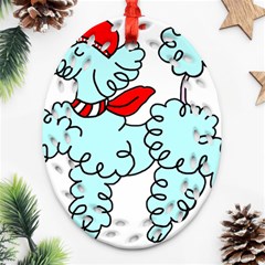 Doodle Poodle  Ornament (oval Filigree) by IIPhotographyAndDesigns