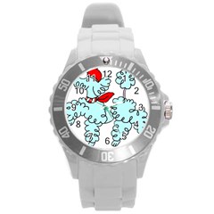 Doodle Poodle  Round Plastic Sport Watch (l) by IIPhotographyAndDesigns