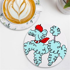 Doodle Poodle  Uv Print Round Tile Coaster by IIPhotographyAndDesigns