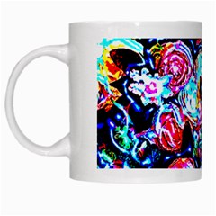 Neon Floral White Mugs