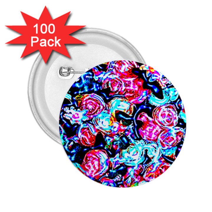 Neon Floral 2.25  Buttons (100 pack) 