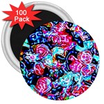 Neon Floral 3  Magnets (100 pack) Front