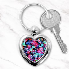 Neon Floral Key Chain (heart) by 3cl3ctix