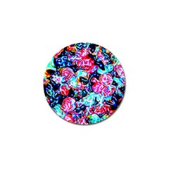 Neon Floral Golf Ball Marker by 3cl3ctix