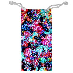 Neon Floral Jewelry Bag