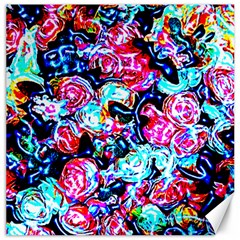 Neon Floral Canvas 12  X 12  by 3cl3ctix