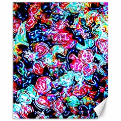 Neon Floral Canvas 11  X 14  by 3cl3ctix