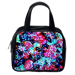 Neon Floral Classic Handbag (one Side) by 3cl3ctix