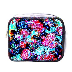 Neon Floral Mini Toiletries Bag (one Side) by 3cl3ctix