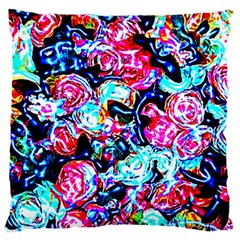 Neon Floral Large Cushion Case (two Sides) by 3cl3ctix