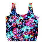 Neon Floral Full Print Recycle Bag (L) Front