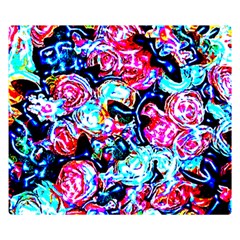 Neon Floral Double Sided Flano Blanket (small)  by 3cl3ctix